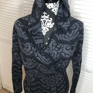 Athleta Ashtee Wrap Hoodie 8% Wool Side Zip Small